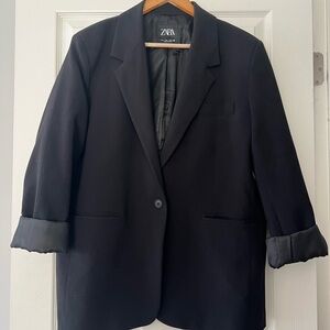 Zara Black Lined Blazer with Classic Label